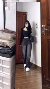 Klay Store - Celana jeans wanita simple elegan