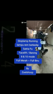 Stoplamp runnning lampu rem Satria Fu barong/Facelift warna  full Merah 10 mode otomatis  sudah PNP tinggal pasang
