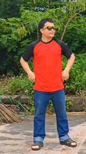 เสื้อยืด เสื้อคนงาน เสื้อคอกลมไหล่สโลปแขนสั้นสีดำ ผ้าไฮเกรด ใส่สบาย