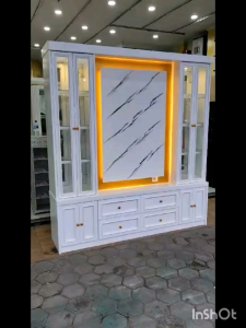 Bufat Pajangan Partisi TV 2 Muka Bahan Multiplek