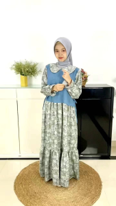 NEW RELEASE 2025 - GAMIS REMAJA MOTIF BATIK MODERN HIZA BY CUTETRIK TERBARU WARNA BIRU GAMIS REMAJA ANAK TANGGUNG GAMIS PEREMPUAN PAKAIAN ANAK MUSLIM TERBARU 2025 CANTIK ELEGAN