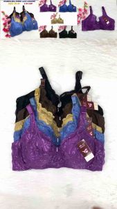 Women Bra Wired Full Cup Thin Sponge Floral Lace Steel ring support 36-46