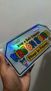 KIDS ON BOARD E-BIKE PLATE (9X4.25 INCHES - Keep Safe Distance Please Be Patient)