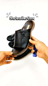 Sandal Kulit Pria Tapak Karet Lentur Tebal Ringan