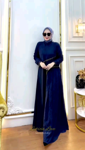 gamis brokat terbaru kekinian produk Amore by Ruby edisi leticia lace dress gamis elegan super cantik viral lekinian
