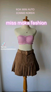 MissMoka Sydney Mini Skirt Pleated w/Belt Autumn Spring Korean Style