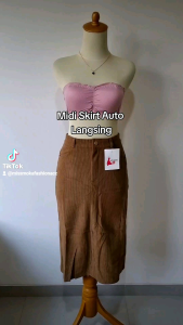 MissMoka Dakota Midi Skirt Slit Autum Spring Korean Style Rok Pensil Rok Sepan