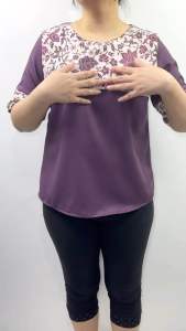 LVL - Blouse Batik Lesna Blus Jumbo Atasan Kombinasi Wanita Model Baru size L XXL dan 3XL