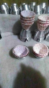 12pcs cetakan bolu kukus tipe tinggi TDK bolong+krtas/cup 90pcs +plastik segitiga 1 pcs