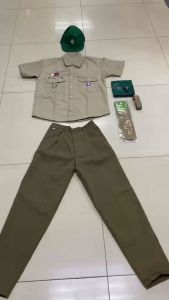 BSP TYPE A 7-IN-1 SET COMPLETE COTTON REPELLANT IN FABRIC TERNO PANTS GREEN SCOUTING & SCHOOL UNIFORMS