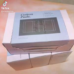 Bông Tẩy Trang Hàn Quốc Missha Cotton Puff 100% Cotton Hộp 80 Miếng