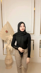 Celana Chino Pinggang Karet Melar Elastis Halus