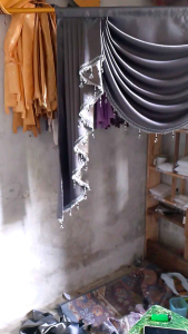 Poni horden saja atas pintu model gelombang rumbai manik manik tirai jendela dapur kamar