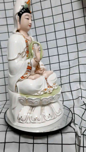 Tượng Mẹ Quan Âm sứ trắng Đức Hóa cao 35 cm