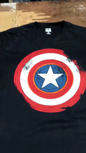 Kaos T-shirt Star Shield Superhero Logo
