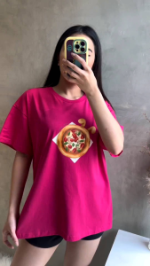 BUNNY PIZZA TEE- atasan kaos wanita