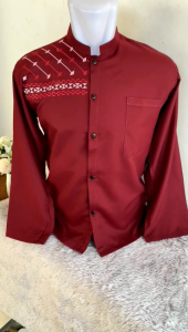 baju Koko pria dewasa lengan panjang murah kemeja Koko terbaru bordir samping size M L XL