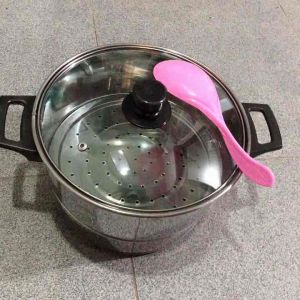 DANDANG KUKUS NASI TUTUP KACA 28cm/3kg STAINLES TEBAL MURAH COD UKURAN JUMBO