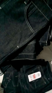 CELANA DENIM SELVEDGE JEANS  PANJANG  POLOS HITAM bleu black
