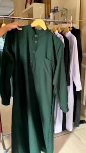 gamis manset katun kancing impor jubah pria muslim Panjang Pria Muslim Gamis Dewasa kancing snap