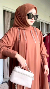 Gamis Wanita Syari Ceruti Babydoll Free Hijab/Gamis Wanita Seruti motif Payet Mewah/Gamis Wanita Kondagan/Gamis Wanita Syari Lebaran Terbaru