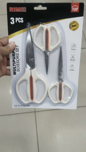 RIMEI 3PCS Multipurpose Stainless Steel Scissors Set – Kitchen Office Craft Heavy Duty Shears