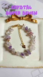 Gelang Tangan Kristal Suasa Emas Natural Crystal Super Seven Bracelet Accessories 14KCB022