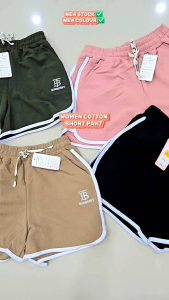WOMEN COTTON SHORTS WITH POCKET/SELUAR PENDEK GOOD QUALITY STRETCHABLE WAIST