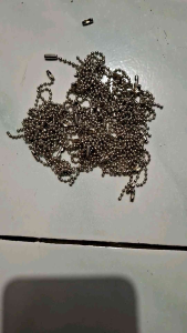 100 pcs rantai kuku/pelor biji lada silver/gantungan kunci tali hangtag fashion sovenir label nikel termurah dan terlaris