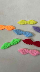 50 pcs fairy wings felt Padded Appliques mix colors size 12 x 48 mm