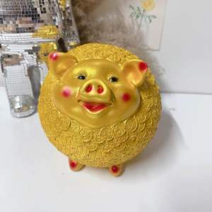 Heo đất lợn đất đồng xu vàng - Chin decor
