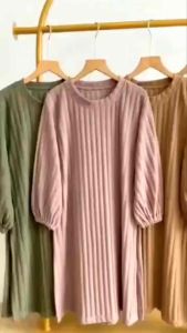 Tania Long Tunik Knit Jumbo Premium|Atasan Wanita Knit Hornets|Tunik Wanita Viral Terbaru Kekinian