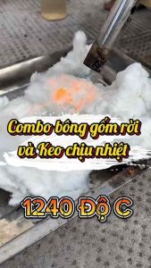 ( BAO 1 ĐỔI 1 ) Combo Bông gốm ceramic rời + Keo chịu nhiệt lên đến 1240 độ C chèn kín các khe hở ống khói...
