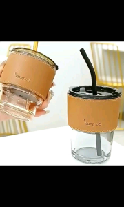 Ly thủy tinh ly bọc da 450ml