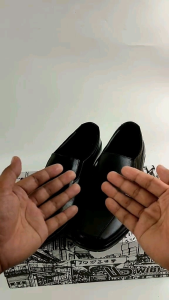 WIBI Size 39-43 Sepatu Pantofel Formal Pria Slop Kulit Sapi 100% Asli Untuk Kerja Guru Kantor Wibi SP31 - Hitam