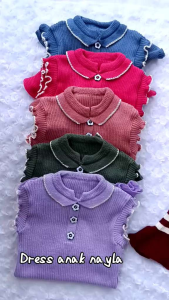 Dress rajut anak perempuan nayla usia 1 - 5 tahun