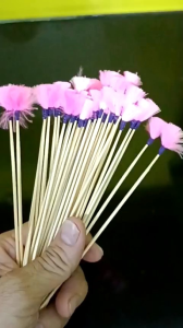 Set 4 tăm ngoáy tai lông Hồng Hạc  hồng  mịn bông to tròn Hàng Vip ngành ráy tai