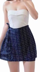VC Skort Tie Wrap Overlap Palda Short Checkered Plaid Regular Plus Size S-XXXL