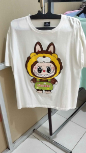 Kaos Oversized Tshirt Labubu Coklat Kaos Oversize Wanita/Pria