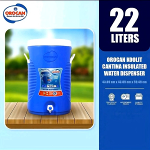 Orocan Cantina 22L Insulated Ice Box Cooler | Portable Ice Chest with Faucet | Red Blue for Picnic Camping | Ellies Consumer Goods