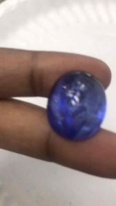 Synthetic Blue sapphire cabochon