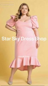 Hannah Modern Filipiniana Midi Dress Puffed Sleeves | Midi Length | For Casual to Semi-Formal Occasions Fits Small to 2XL | Available in Light to Dark Colors