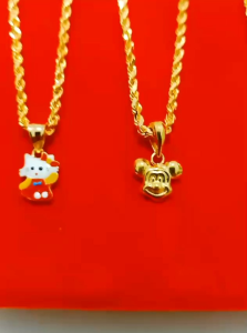 Kalung Anak Liontin Perak 925 Lapis Mas