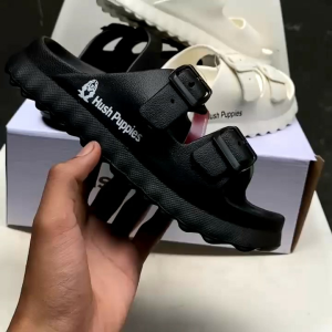 Sendal Hush Puppies Wanita Selop Casual Sandal Slop Wanita Santai Empuk Kekinian Sandal Cewek Distro Terbaru Slip On Anti Slip