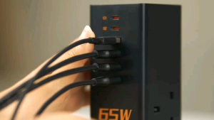 TESSAN - GaN Fast Charging Station 65W with USB C  8 in 1 Desktop Charger Power Strip Extension Tower Socket Multi Function USB Charging Ports