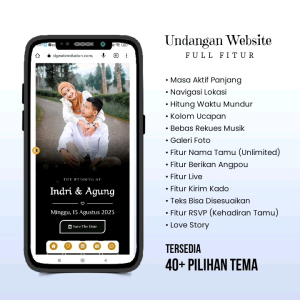 Undangan Digital Website Pernikahan Full Fitur | Bonus Kartu Ucapan Terima Kasih 100 pcs