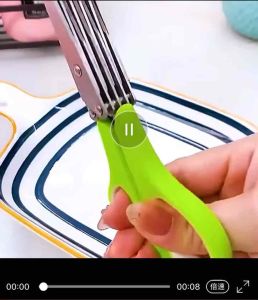 Readystock现货🇲🇾 剪线刨丝剪多层剪小葱蔬菜辅食不锈钢剪葱花剪刀家用厨房神器做饭multifunction cutter scissor