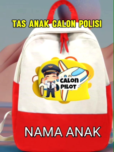 TAS RANSEL ANIMASI CALON POLISI FREE NAMA UNTUK ANAK SD DAN TK BAHAN TERBAIK TAHAN LAMA