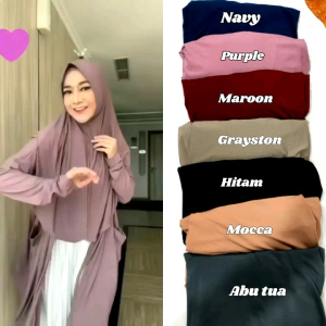 Hijab Cardigan Instan 2in1 Bahan Jersey Super Ukuran Jumbo