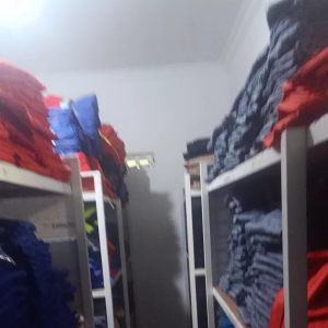 Baju Kerja Setelan Atas Bawah Proyek dengan Logo & Bordir Punggung